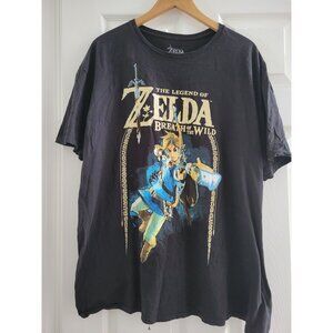 Legend of Zelda Breathe of the Wild Black tee shirt size 2XL Video Game